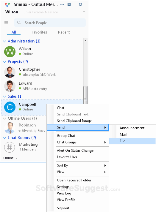 Output Messenger - Lan Instant Messenger Small Screenshot 5